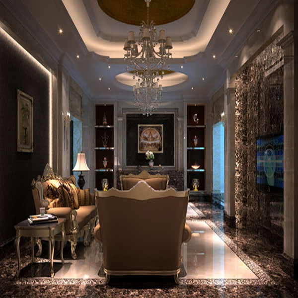 金艾陶大理石瓷磚：深啡網KYP8015地面鋪貼效果