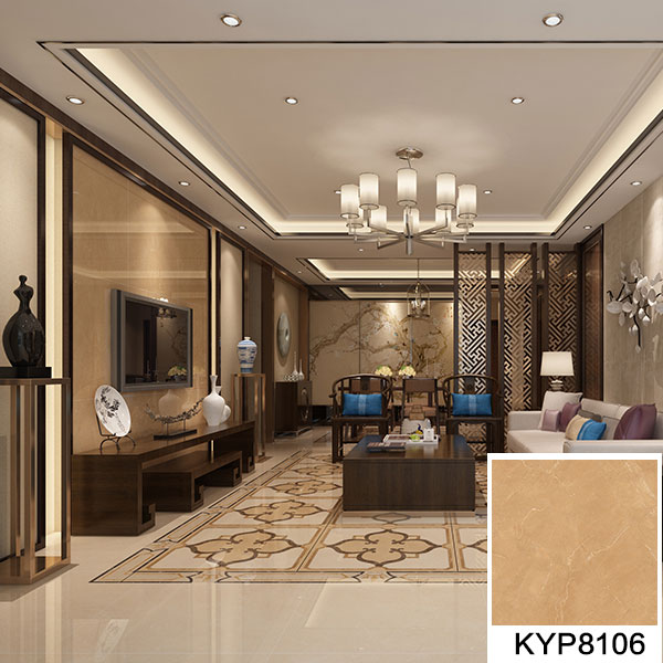 金世紀米黃KYP8106地面鋪貼效果圖